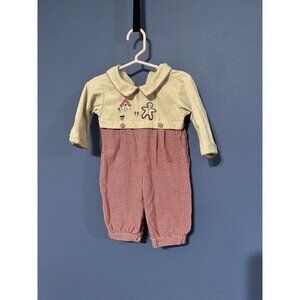 Warbeth Vintage gingerbread man embroidery Gingham Christmas outfit 6 Months
